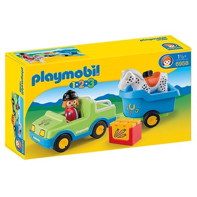 Ігровий набір Playmobil Автомобіль із причепом для коней (6958) 46714 фото