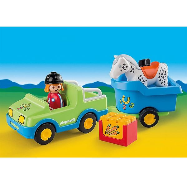 Ігровий набір Playmobil Автомобіль із причепом для коней (6958) 46714 фото