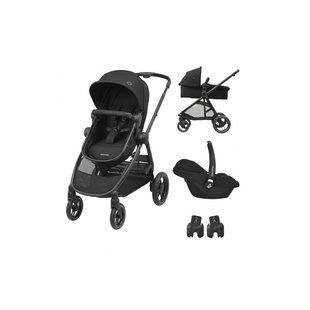 Коляска MAXI-COSI ZELIA3 DUO ESSENTIAL BLACK + автокрісло CabrioFix i-Size 000041666 фото